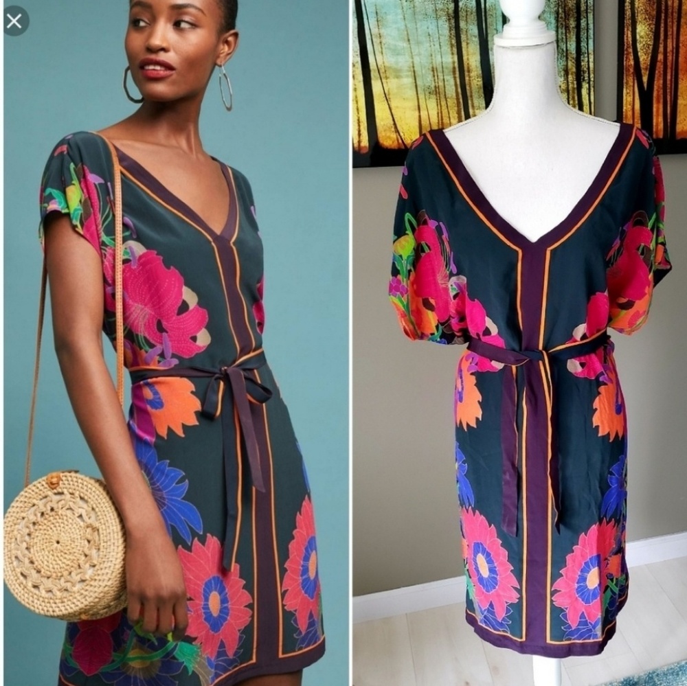 Anthropologie Maeve Brampton Silk Dress